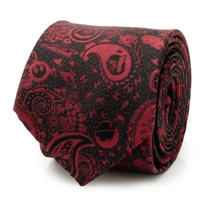 Vader Paisley Black and Red Men's Tie Image 1