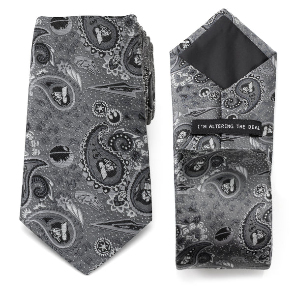 Vader Paisley Grey Men's Tie Image 1