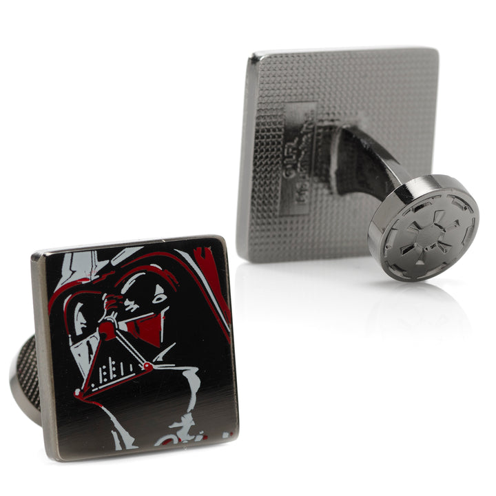 Star Wars - Vader Painted Gunmetal Cufflinks Image 2