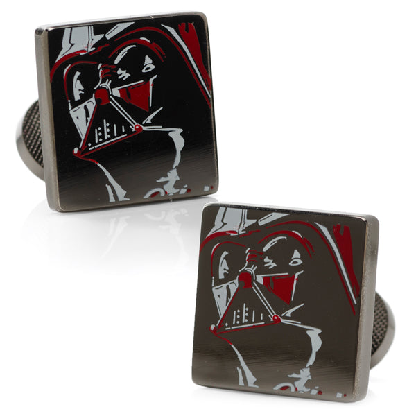 Star Wars - Vader Painted Gunmetal Cufflinks Image 1