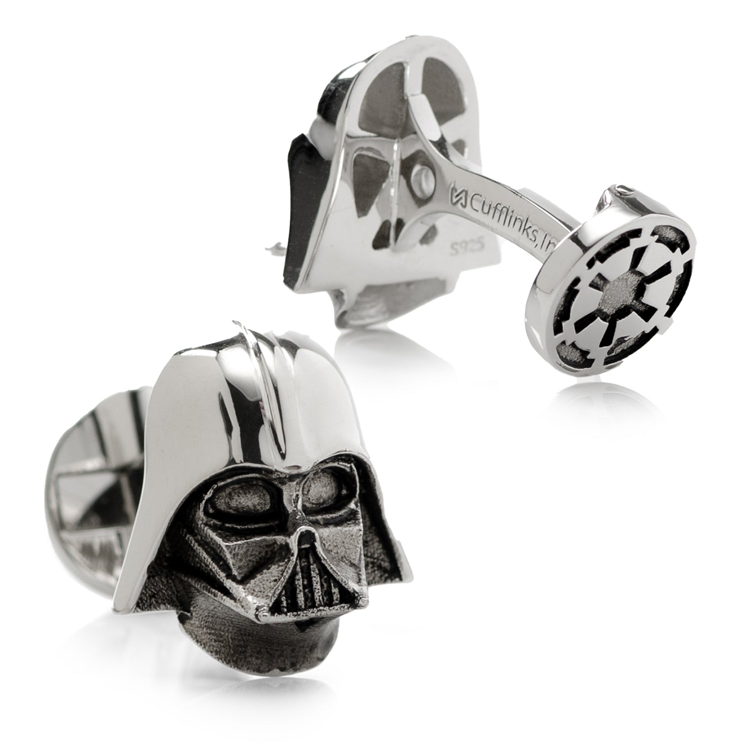 3D Sterling Silver Darth Vader Cufflinks Image 2