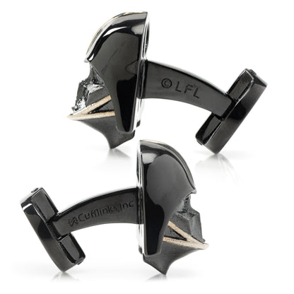 3D Darth Vader Satin Black Cufflinks Image 4