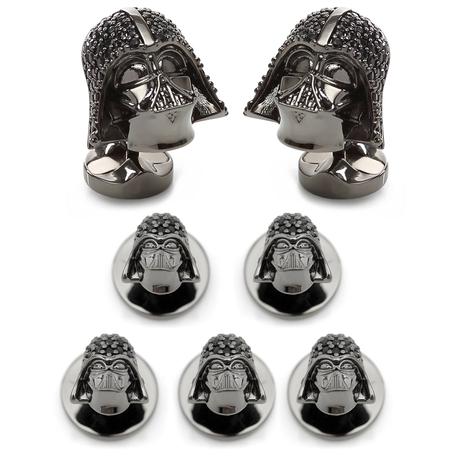 Star Wars Darth Vader Crystal 3D Cufflinks and 5-Stud Set Image 1