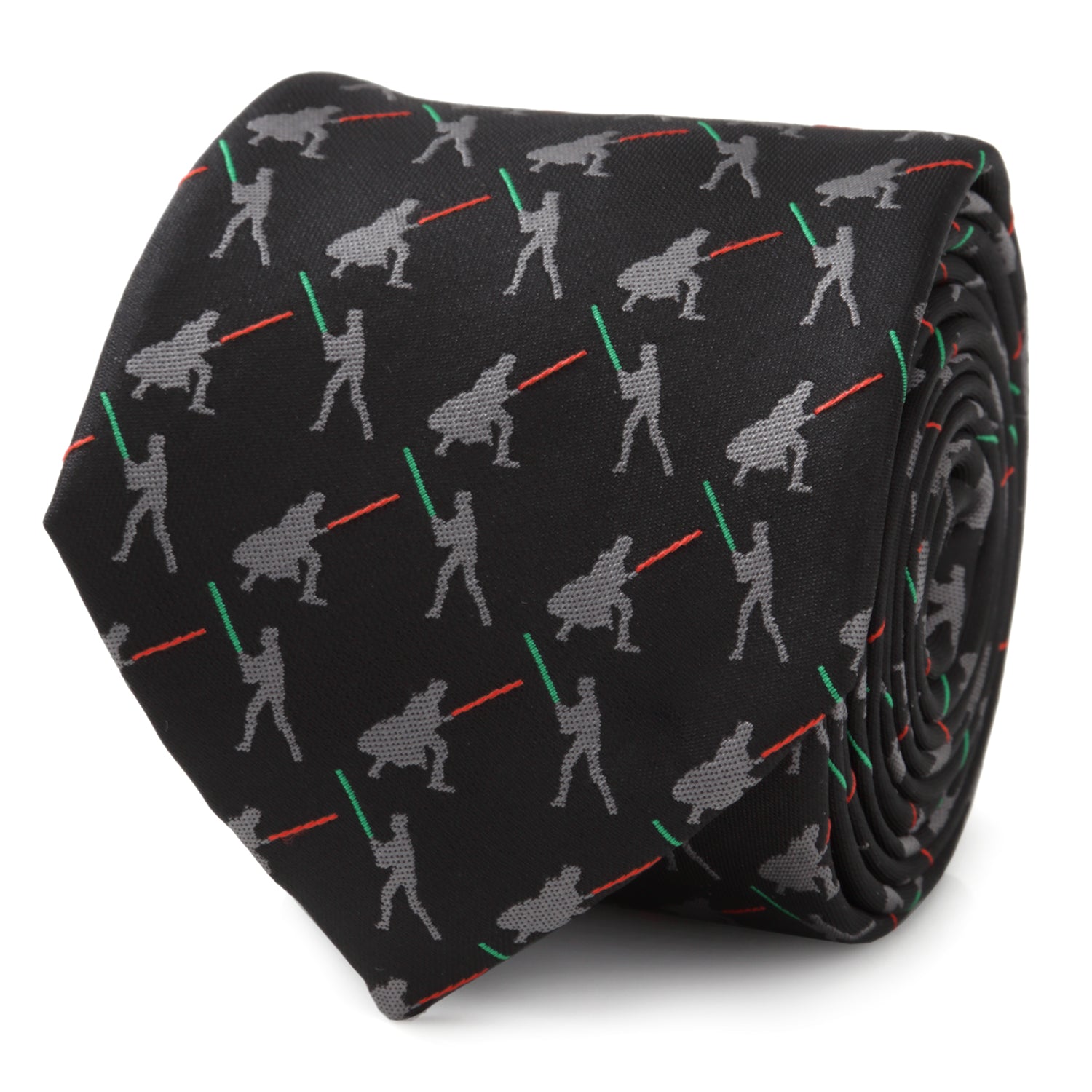 Vader v. Luke Battle Lightsaber Black Mens Tie Image 3