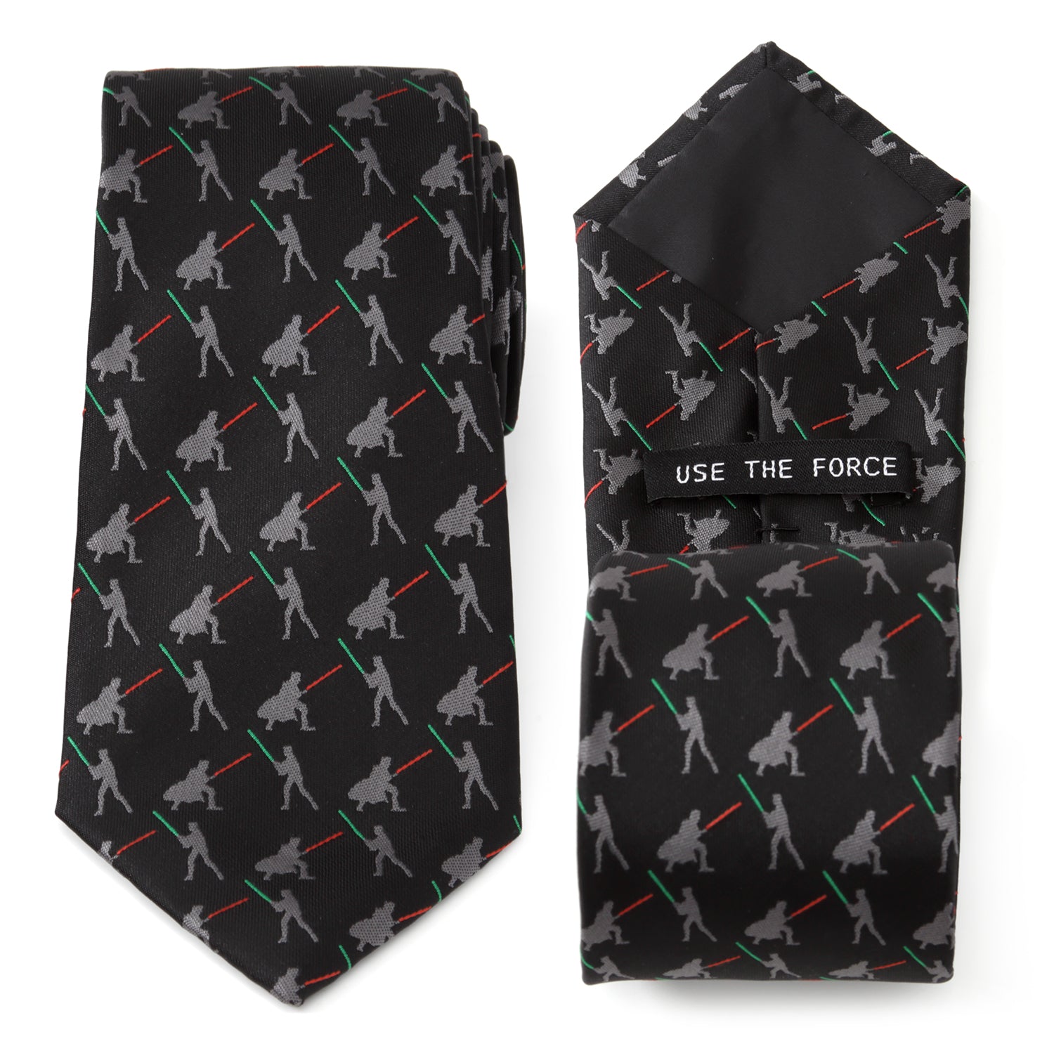 Vader v. Luke Battle Lightsaber Black Mens Tie Image 1