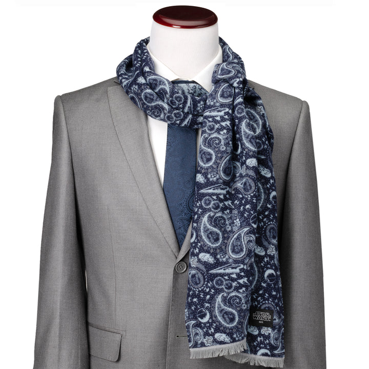 Vader Paisley Blue and Gray Scarf Image 2