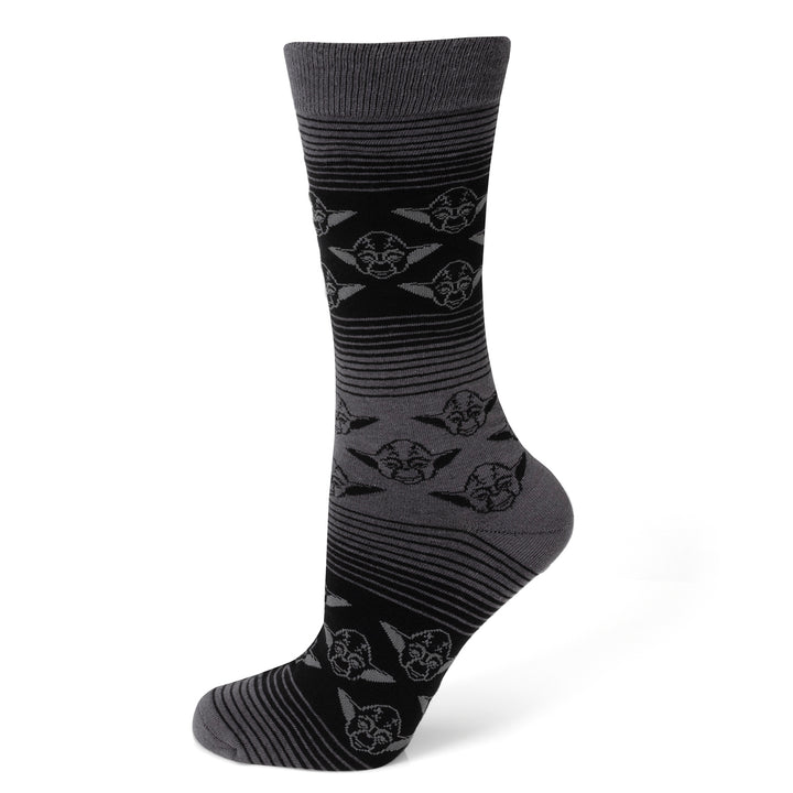 Yoda Black Charcoal Ombre Stripe Socks Image 1