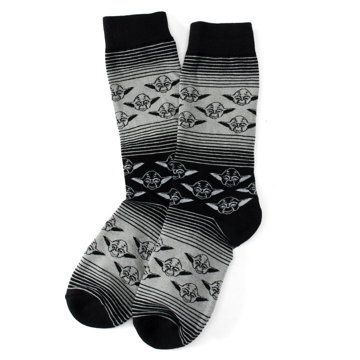 Yoda Gray Black Ombre Stripe Socks Image 2