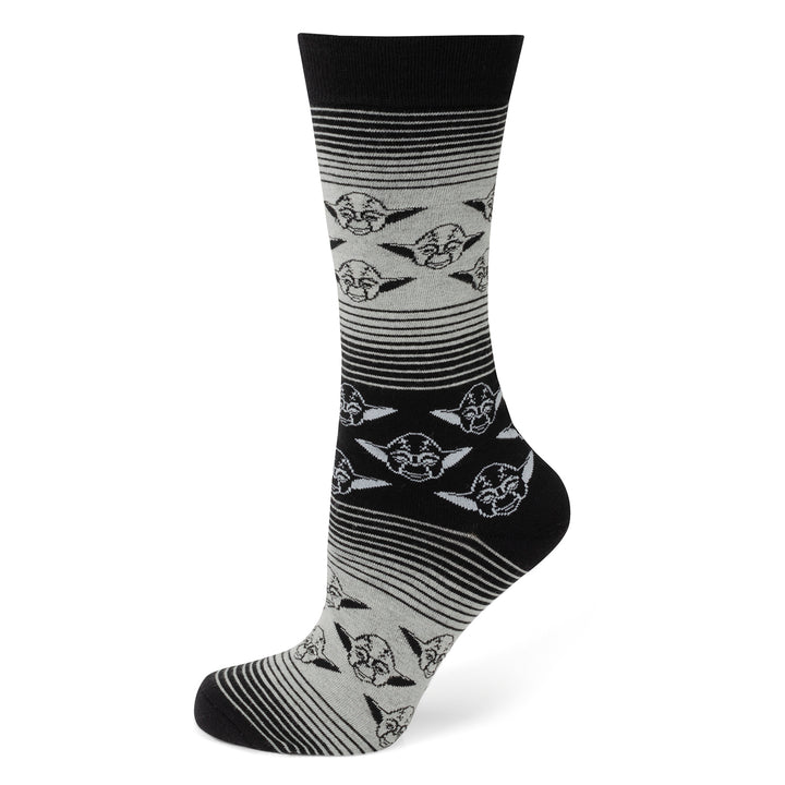 Yoda Gray Black Ombre Stripe Socks Image 1