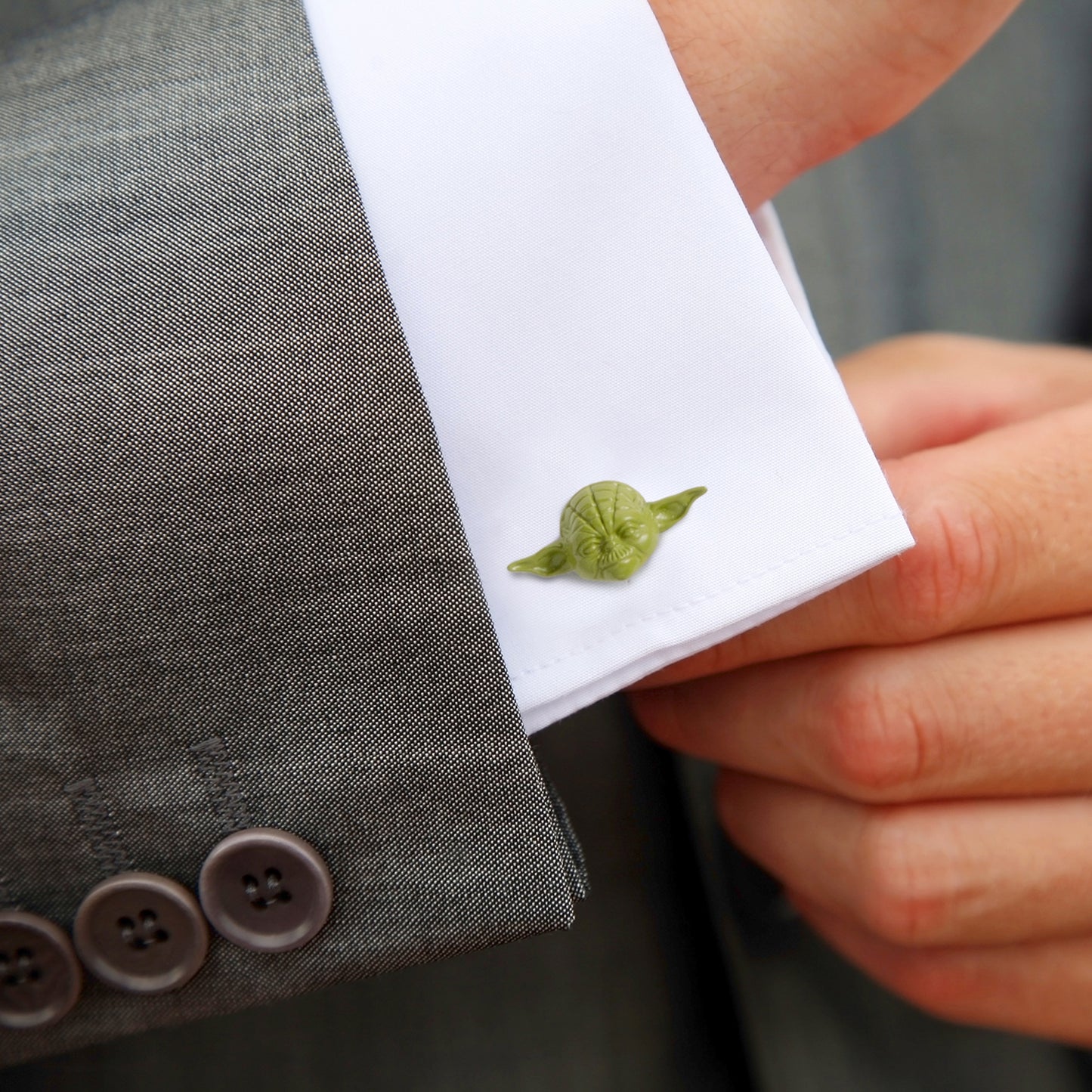 3D Yoda Cufflinks Image 2