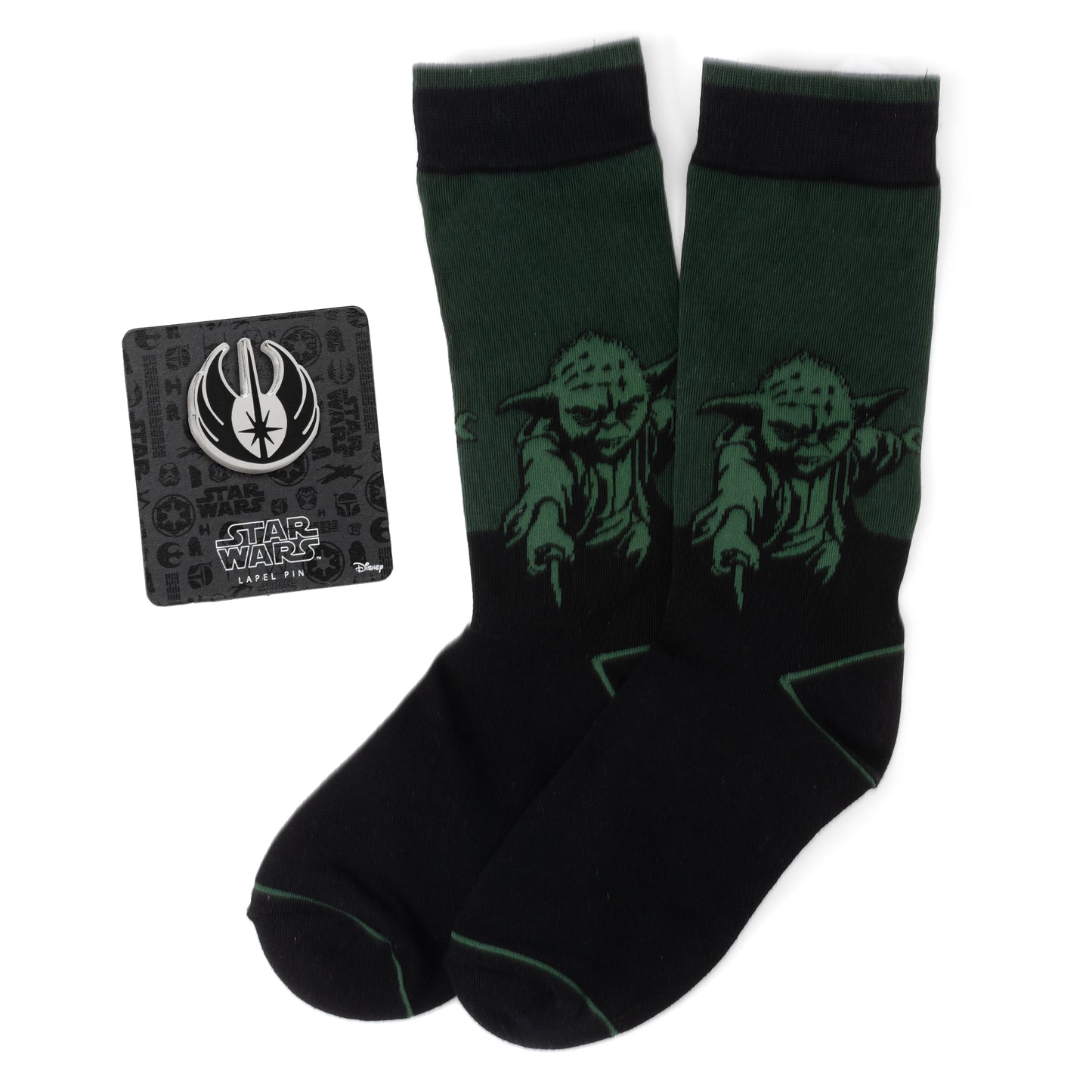 Yoda Sock and Jedi Lapel Pin Gift Set Image 1