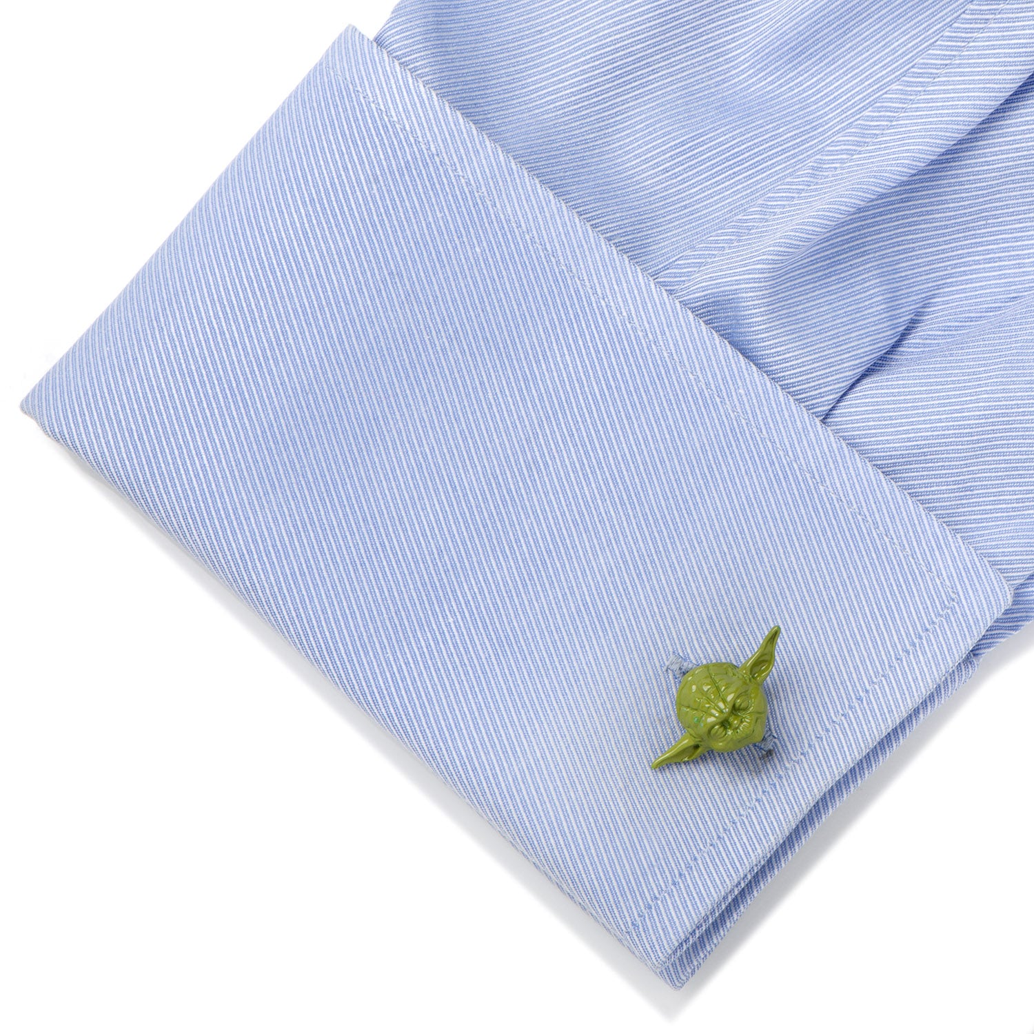 3D Green Yoda Head Cufflinks Image 3