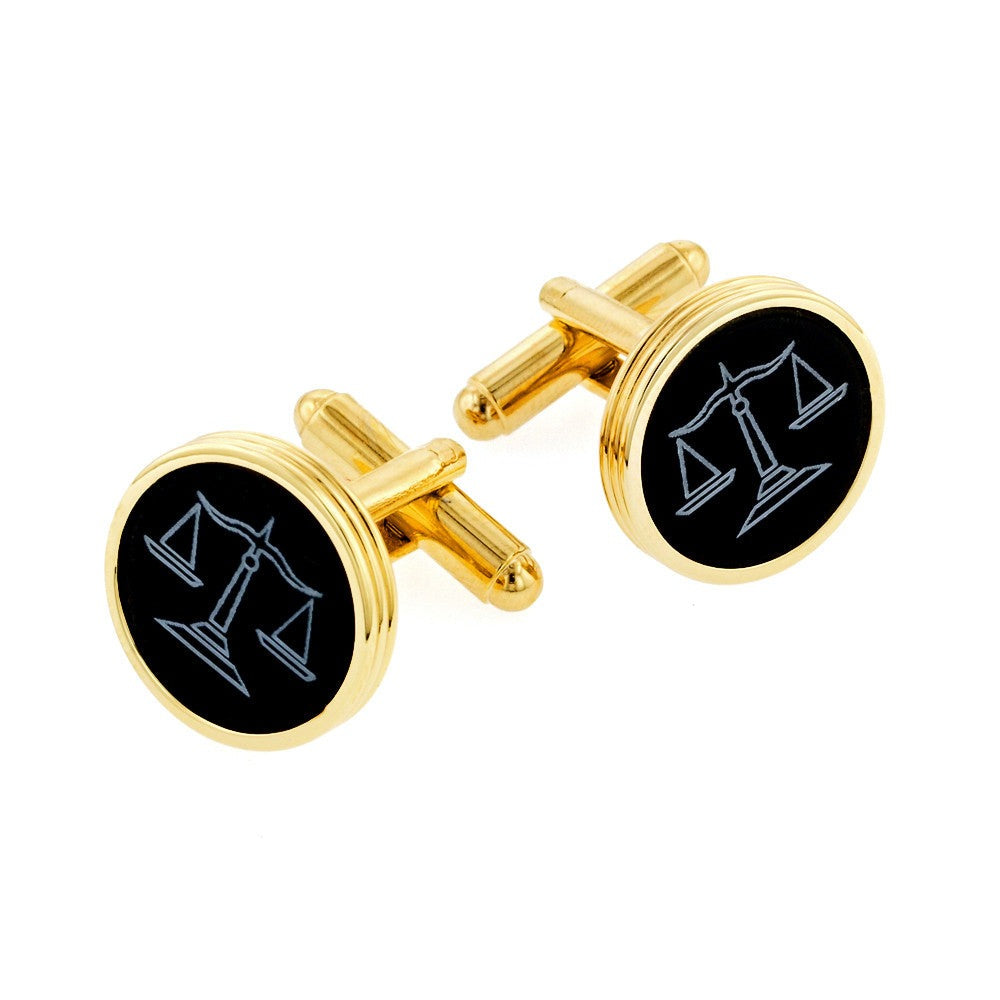 Onyx Scales of Justice Cufflinks Image 1