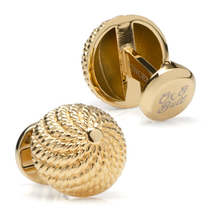 VDP 3D Colony Gold Stainless Cufflinks Image 3