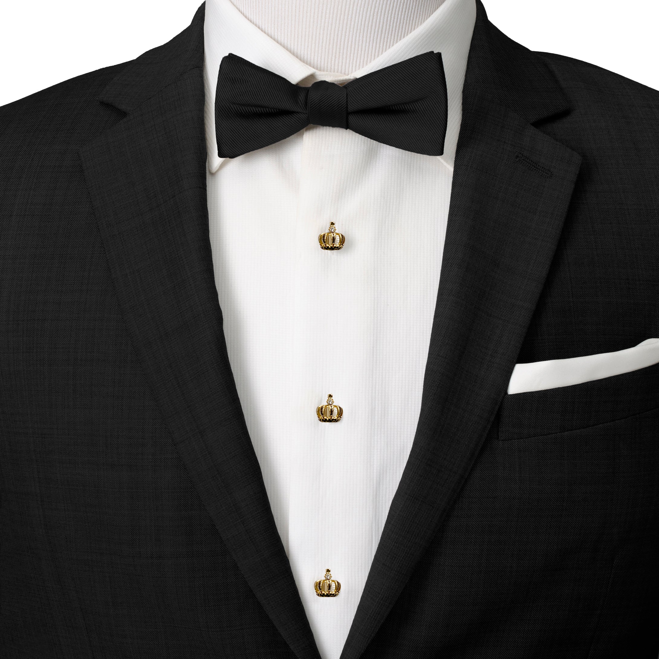 VDP 3D Gold Crown Crystal Studs Image 2