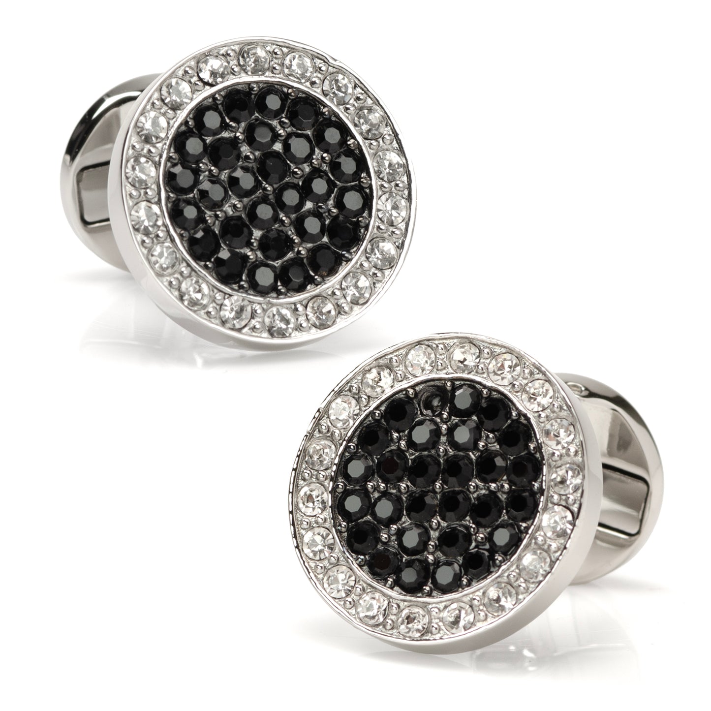 VDP White & Black Pave Crystals Stud Set Image 4