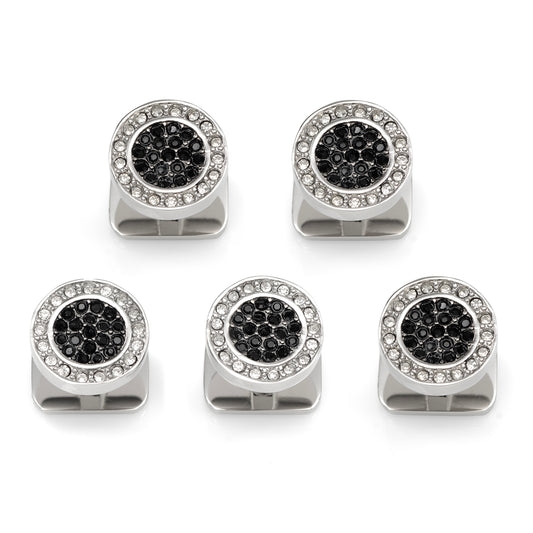 VDP White & Black Pave Crystals Studs Image 1