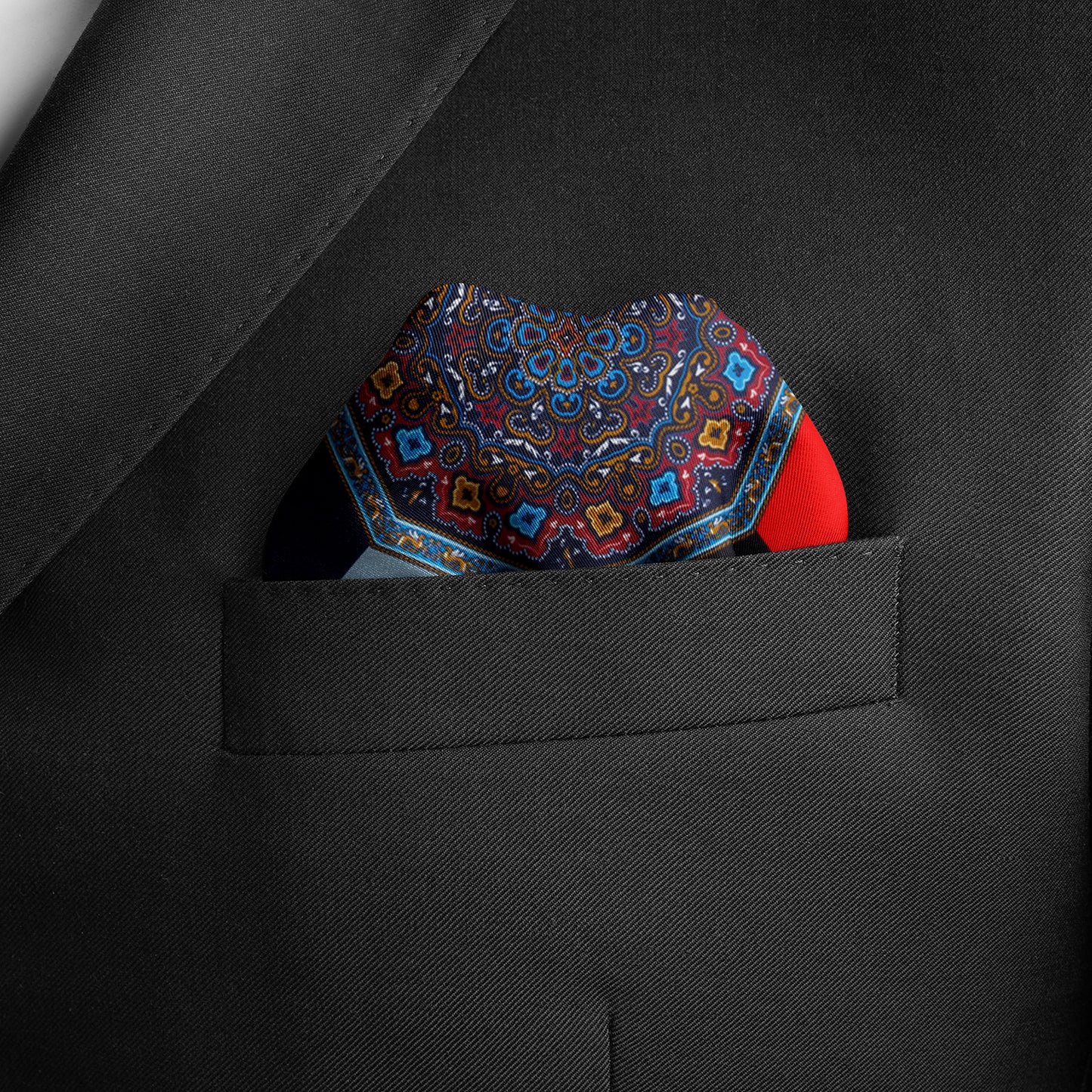 VDP Multi Colored Paisley Pocket Square Image 2