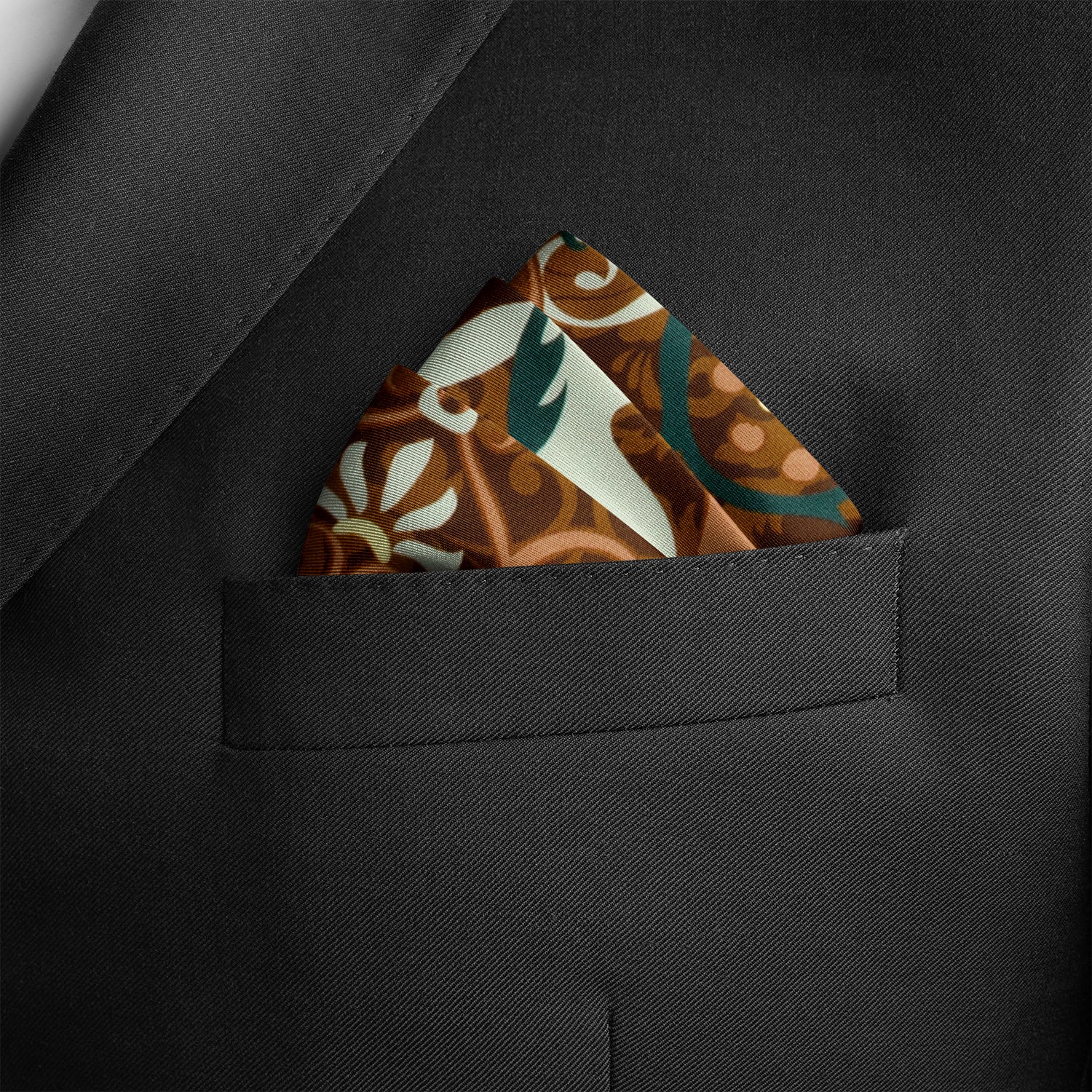 VDP Biltmore Renaissance Revival Brown Pocket Square Image 2