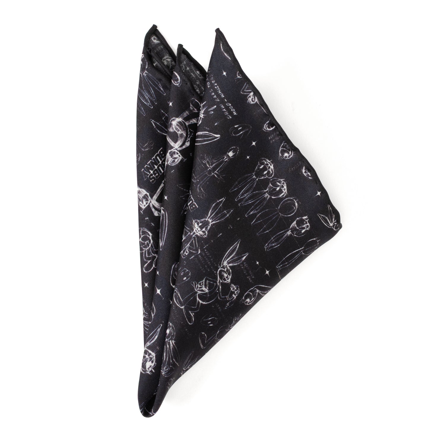 Looney Tunes Bugs Bunny Black Pocket Square