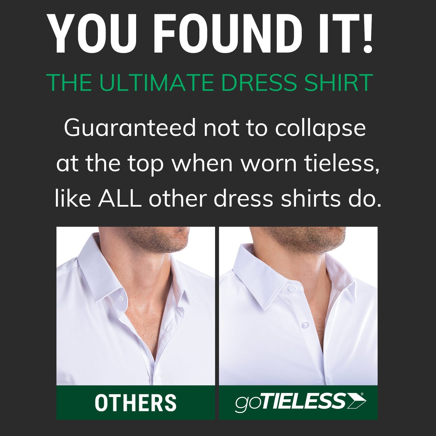 goTIELESS Ultimate Dress Shirt (White/Navy Windowpane)