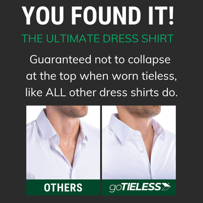 goTIELESS Ultimate Dress Shirt (White/Navy Windowpane)