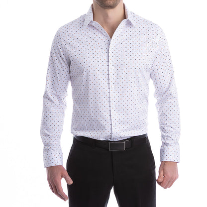 goTIELESS Ultimate Dress Shirt (White Royal Palm)