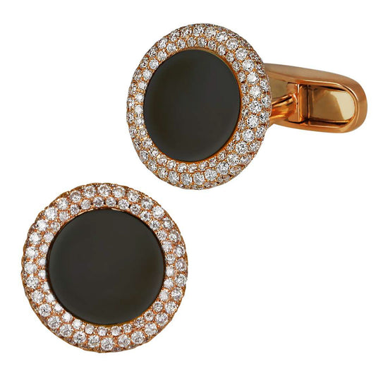 Jacob & Co. Circular Cufflinks with White Diamonds Image 1