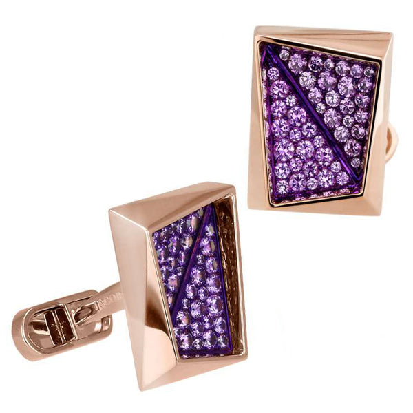 Jacob & Co.   Rectangular Cufflinks with Purple Sapphires Image 1