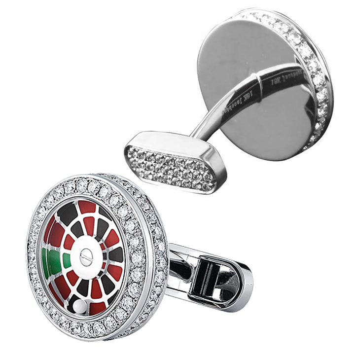 Jacob & Co. Roulette Wheel Cufflinks with Pave Set White Diamonds Image 2