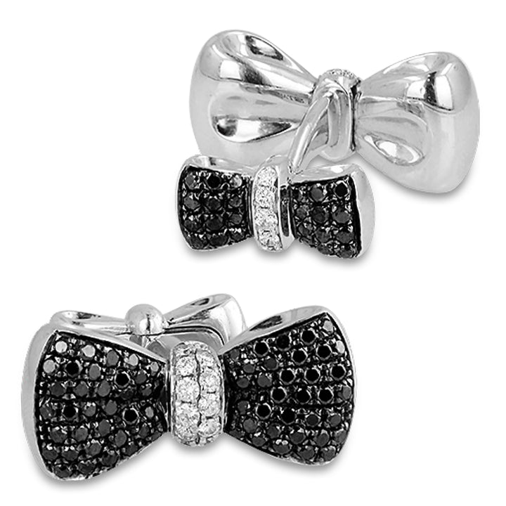 Jacob & Co. Large Bow Tie Cufflinks with Black Diamonds Image 1