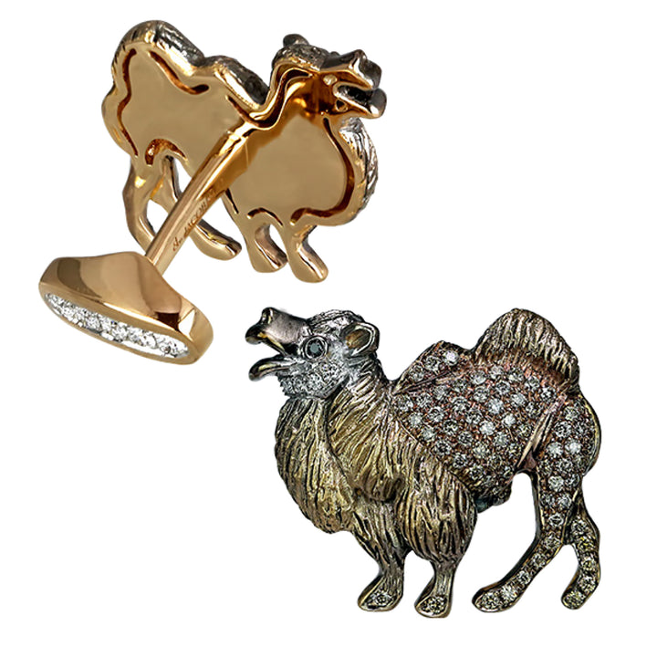 Jacob & Co.  Camel Cufflinks with Brown Diamonds Image 1