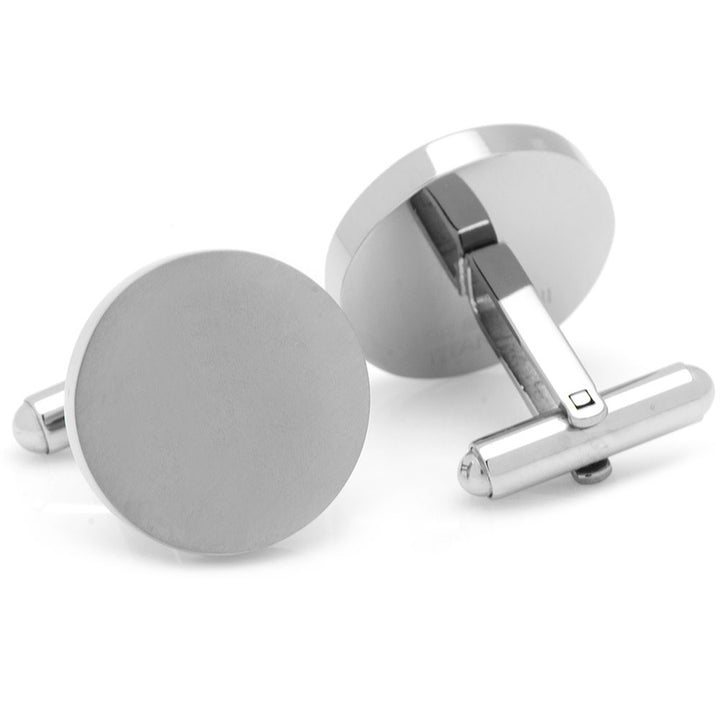 Round Titanium Engravable Cufflinks Image 3