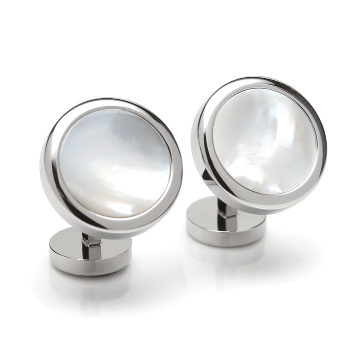 Double Sided Mother of Pearl Stainless Steel Cufflinks Image 2