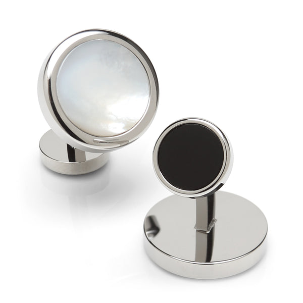 Double Sided Mother of Pearl Stainless Steel Cufflinks Image 1