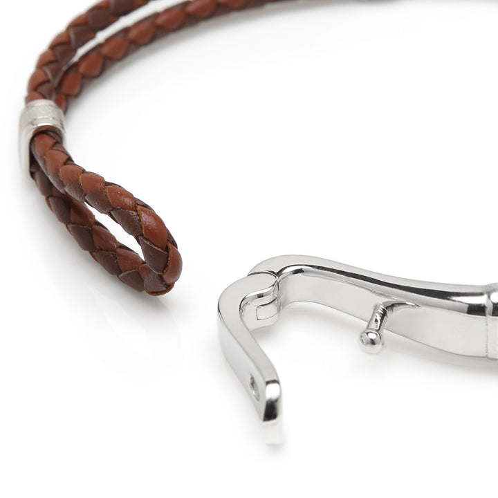 Sterling Chain and Hook Leather Bracelet Image 4