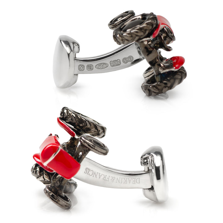 Sterling Silver Red Tractor Cufflinks
 Image 3