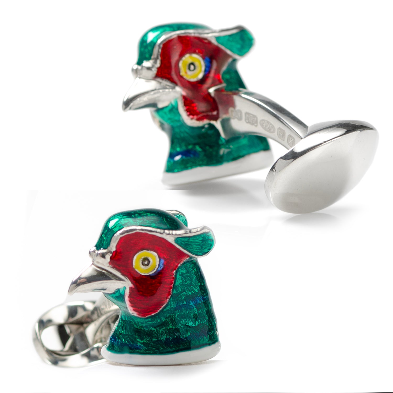 Sterling Silver Pheasant Head Cufflinks Image 2