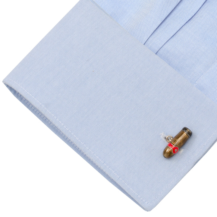 Sterling Silver Cigar and Match Cufflinks Image 4
