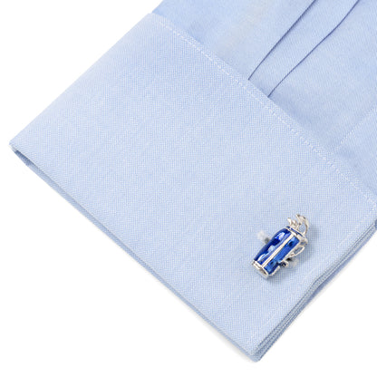 Sterling Silver Blue Golf Bag Cufflinks
 Image 3