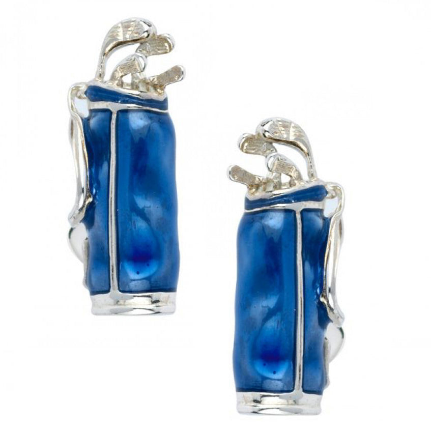 Sterling Silver Blue Golf Bag Cufflinks
 Image 1