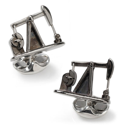 Sterling Silver Nodding Donkey Cufflinks Image 1