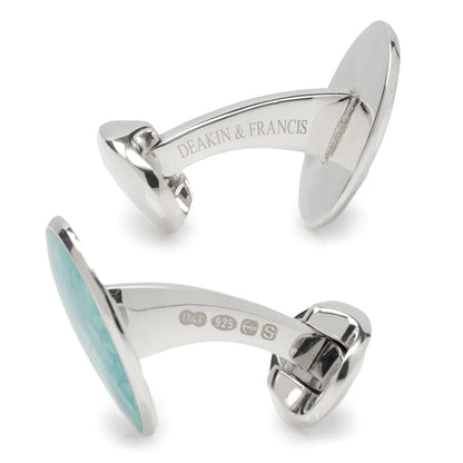 Sterling Silver Summer Haze Enamel Cufflinks in Turquoise Image 3