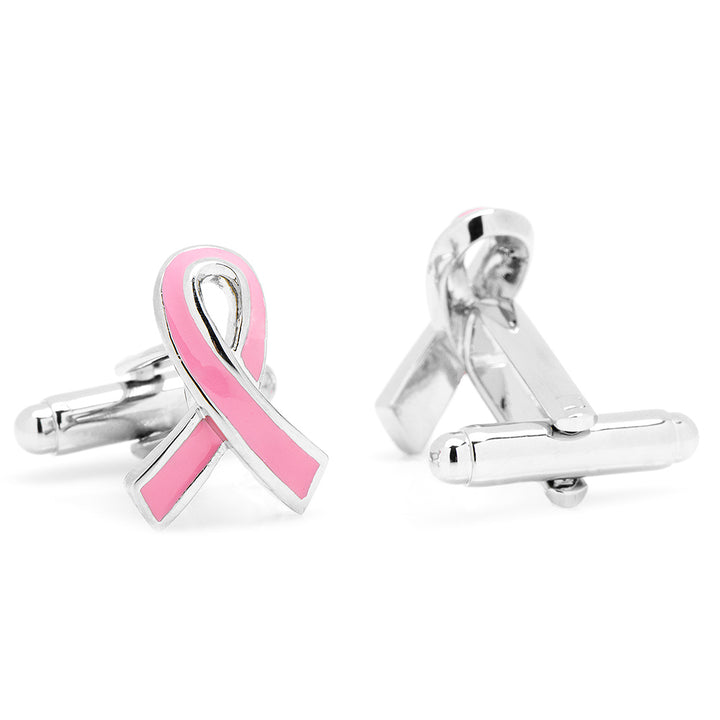 Pink Awareness Ribbon Cufflinks Image 2