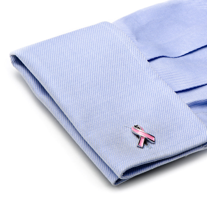 Pink Awareness Ribbon Cufflinks Image 4