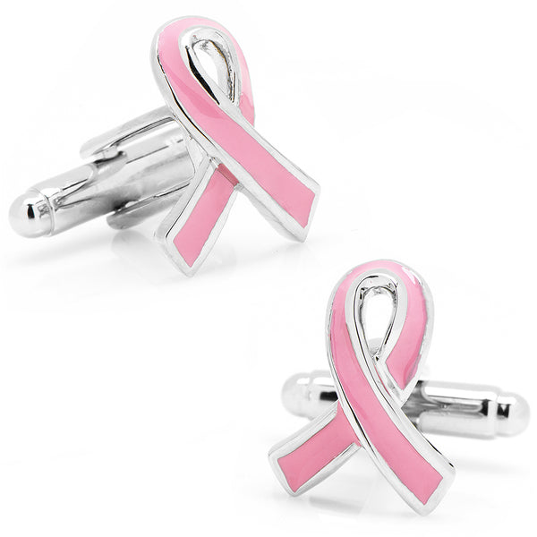 Pink Awareness Ribbon Cufflinks Image 1
