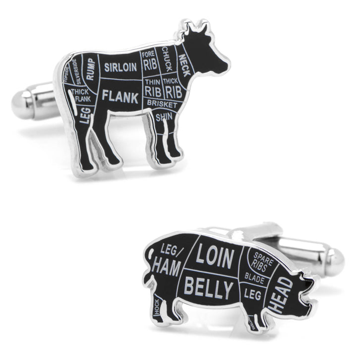 Beef and Pork Butcher Cuts Cufflinks Image 1