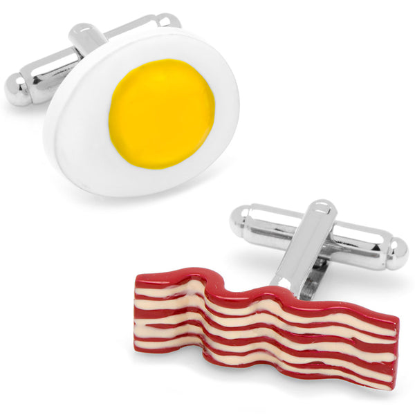 Bacon and Eggs Breakfast Cufflinks Image 1