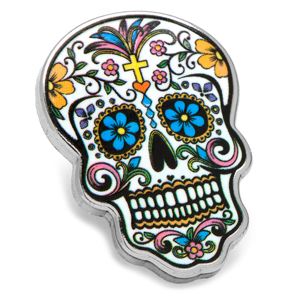 Day of the Dead Skull Lapel Pin Image 1