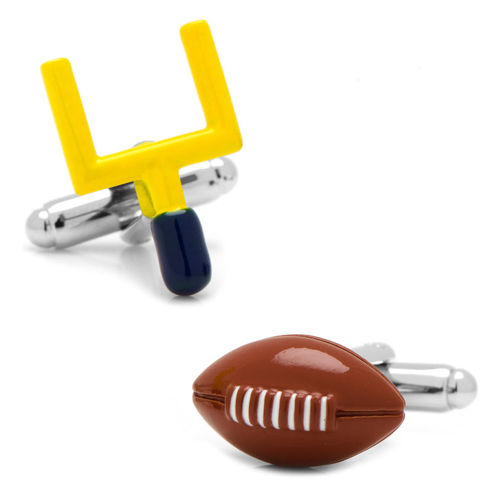 Football and Goal Post Cufflinks Image 1